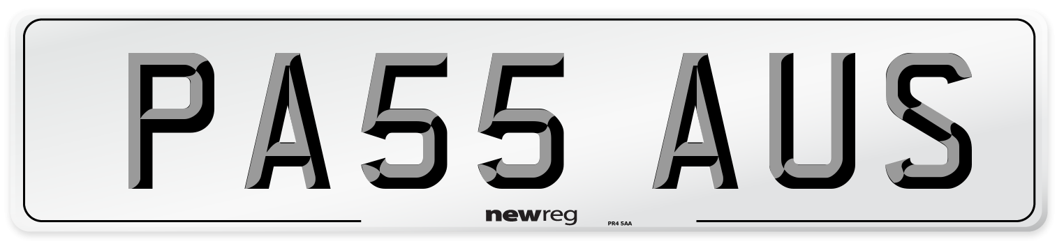 PA55 AUS Number Plate from New Reg
